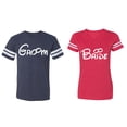 thumbnail image 1 of Groom & Bride Matching Couple Cotton Jerseys (Men Navy / Women Red) (Men L / Women XXL), 1 of 3