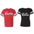 thumbnail image 1 of Groom & Bride Matching Couple Cotton Jerseys (Men Red / Women Black) (Men XXL / Women L), 1 of 3