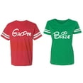 thumbnail image 1 of Groom & Bride Matching Couple Cotton Jerseys (Men Red / Women Green) (Men L / Women XL), 1 of 3