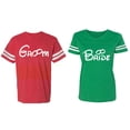 thumbnail image 1 of Groom & Bride Matching Couple Cotton Jerseys (Men Red / Women Green) (Men S / Women XXL), 1 of 3