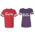 thumbnail image 1 of Groom & Bride Matching Couple Cotton Jerseys (Men Red / Women Purple) (Men XXL / Women XL), 1 of 3