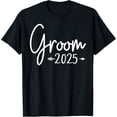 thumbnail image 1 of Groom Est 2025 Married Wedding Engagement Getting Ready T-ShirtMen and women, Black T-shirt, size: Extra large, 1 of 4