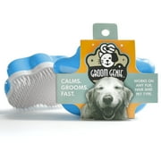 Groom Genie Large 5" Dog Pet Hair Massaging Brush Grooming Tool for Cats Dogs Long or Short Hair Royal Relief Blue