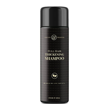 Groom & Prosper - Hair Thickening Shampoo for Men, 8 Oz - Restores, Nourishes, Protects, Strengthens thinning hair - Combats follicle aging process to prevent hair loss and breakage