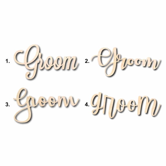 Groom Sign Unfinished Wood Cutout Home Decor DIY Option 3- 48" Wide / 1/4"