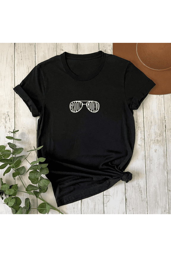 Groom Squad Groomsmen Graphic Party Gift Present Tee Unisex T-Shirt, S-5XL
