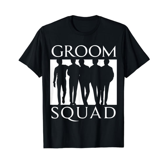 Groom Squad Groomsmen Team Silhouette Bachelor Party Wedding T-Shirt