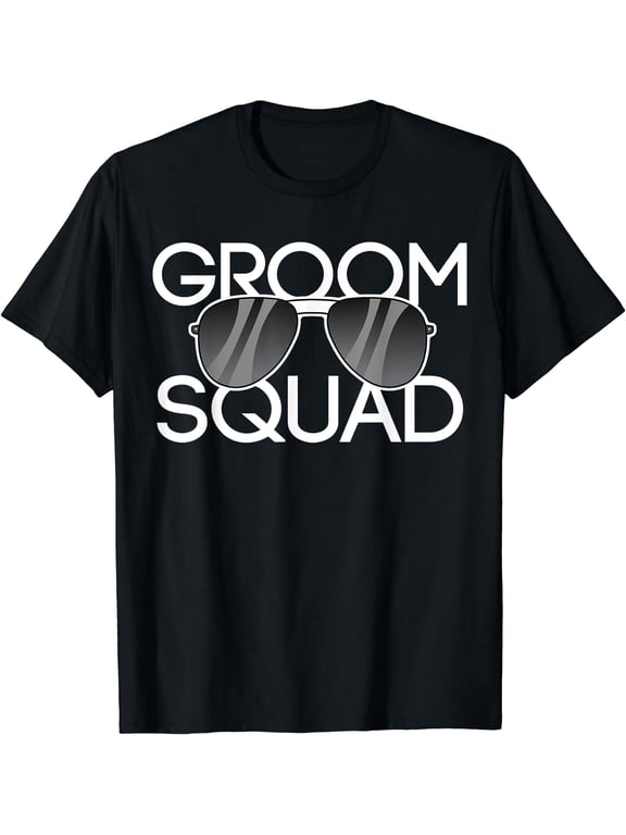 Groom Squad Sunglasses Wedding Bachelor Party T-Shirt Black Small