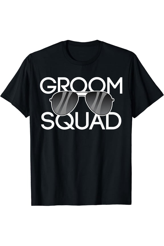 Groom Squad Sunglasses Wedding Bachelor Party T-Shirt Black X-Large