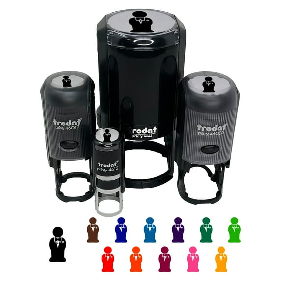 Groom Symbol Wedding Self-Inking Rubber Stamp Ink Stamper - Black Ink - Medium 1 Inch