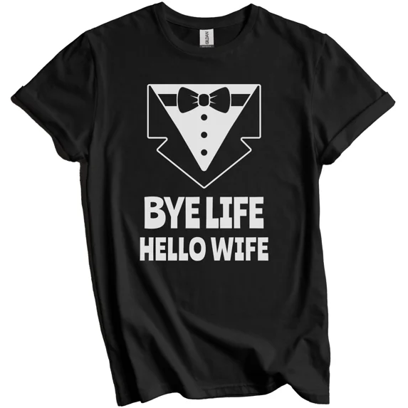 Groom Wedding Shirt - Bye Life Hello Wife - Engagement Shirt