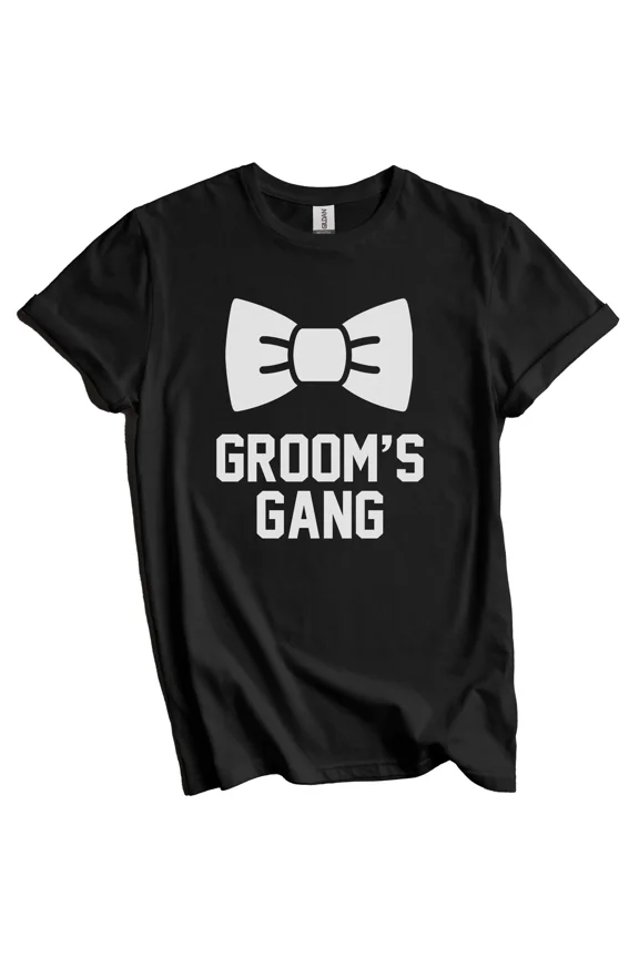 Groom's Gang Bow Tie Bachelor Party Shirt