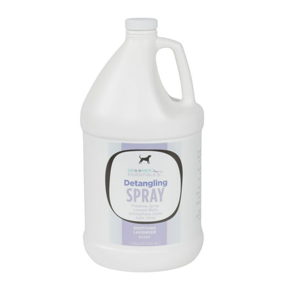 Groomer Essentials Detangling Spray - 1 Gallon - Soothing Lavender Fragrance - Perfect For All Coat Types - Can Be Used On Dogs And Cats 12 Weeks And Older