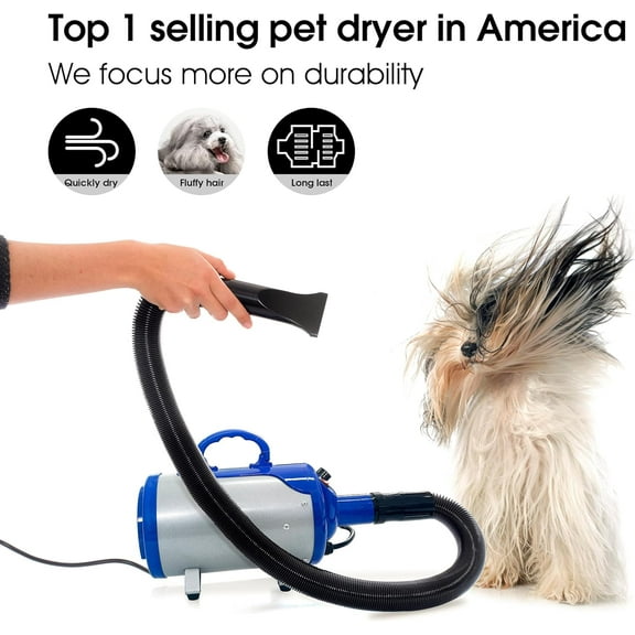 Groomer Partner Pet Hair Force Dryer Dog Grooming Blower with (Blue)