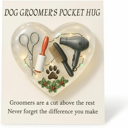 Groomer's Pocket Dog Groomer Pocket Keepsake for Pet Groomers with Appreciation Card