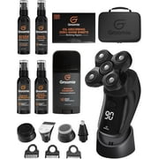 Groomie Mens Baldie Pro Grooming Bundle, Electric Head Shaver Type with Clipper Trimmer, 16 Pc
