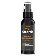 Groomie Natural Pre-Shave Oil for Men and Women, Plant Based Shaving Oil, Lemongrass & Marjoram, 1 oz