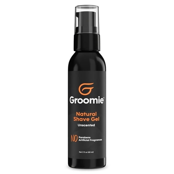 Groomie Natural Shave Gel for Delicate Skin Unscented Pre-Shave for Women & Men, 60ml