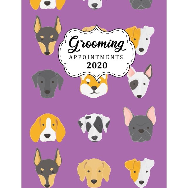 Grooming Appointments 2020 8.5" X 11" 4 column hourly appointment