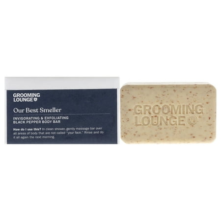 Grooming Lounge Our Best Smeller Bar Soap for Men, Black Pepper, 7 Oz - Moisturizing Men?s Body Soap with Pumice, Shea Butter, Colloidal Oatmeal - Exfoliating - Premium Men?s Grooming P