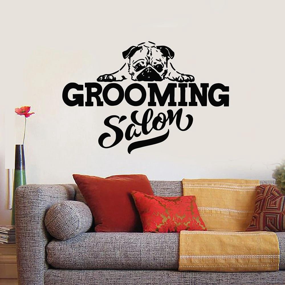 Grooming Section Lettering Grooming Salon Vinyl Wall Decal Purity Dog Pet House Interior Decor ...