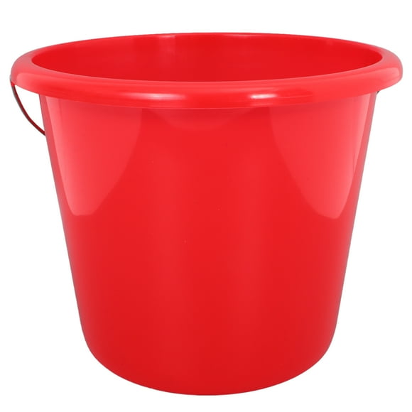 Masteelf Durable Red Plastic Paint Pail for Household Storage with Ergonomic Handle and Unique Watering Spout 5 Gallon