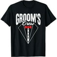 thumbnail image 1 of Grooms Crew Bachelor Party Guys Night Out Groomsmen Wedding T-Shirt, 1 of 4