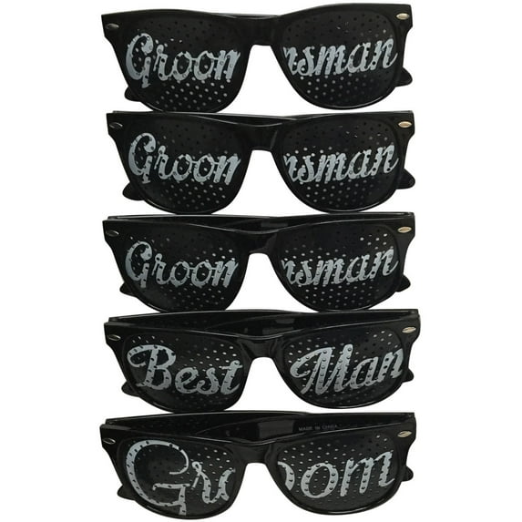 Grooms Wedding Party Sunglasses, Set of 5