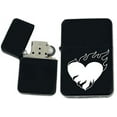 thumbnail image 1 of Groomsman Gift Windproof Hearts with Flame Love Black Matt LIGHTER - (HT-4), 1 of 1