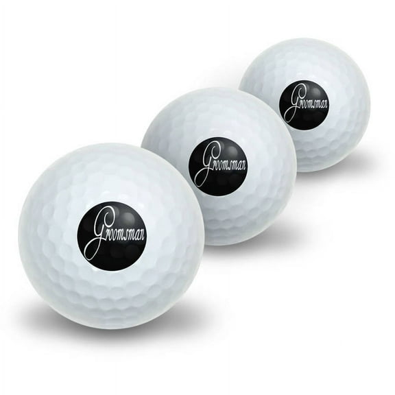Groomsman Wedding Novelty Golf Balls, 3pk