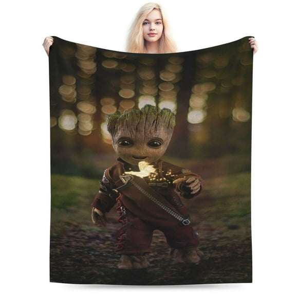 Groot Blanket, Super Soft Large Fluffy Plush Throw Blanket for Boys Girls Young Adults, Cozy Warm Flannel Blanket for Living Room Couch Bed All Seasons 40"X30"