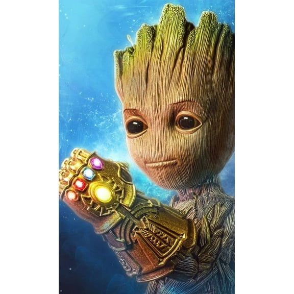 Groot DIY 5D Diamond Painting Kit Art Adult Painting Kit Crafts Beginner Diamond Art Infinity Gauntlet Diamond Painting Home Wall Decoration Gift 12X16 Inch
