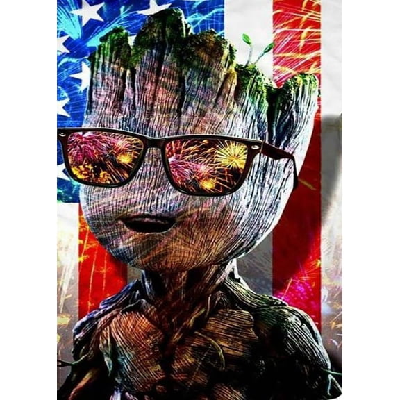 Groot DIY 5D Diamond Painting Kits for Adults Superhero Full Round Drill (12x16 inch) Diamond Crystal Gem Arts Painting Craft for Home Wall Decor