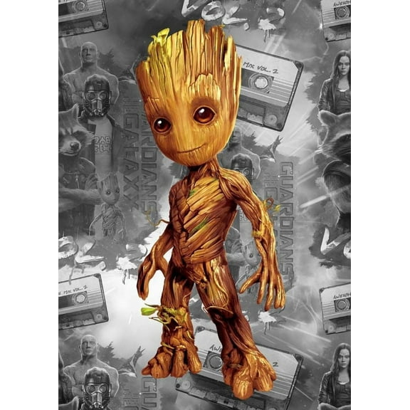 Groot Diamond Painting Kits,5D Diamond Art Superman Full Drill Craft Painting Gift for Adult, Home Decor (12 x 16 Inch)