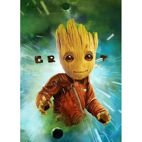 Groot Diamond Painting Kits for Adults,5D Full Round Diamond Diamond Art Kit, Dots Diamond Painting for Beginners, DIY Beads for Home Wall Decor, 12x16inch