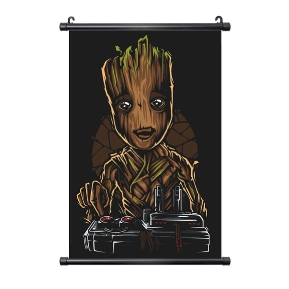 Groot Hanging Poster, Black Plastic Shaft Wall Hanging Posters Scroll Hanger, Canvas Artwork Wall Art Painting Decor for Living Room Bedroom Office 20"X30"