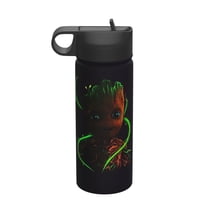 Groot Kids Water Bottle with Flip Straw Lid 18OZ Vacuum Insulated Stainless Steel Thermos Leakproof School Travel Sports Cup for Boys Girls Gift