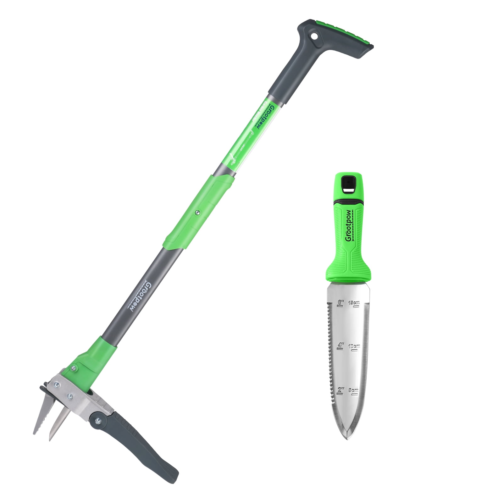 Grootpow WP5 Heavy Duty Weed Puller Tool + GK01 Hori Hori Garden Knife, The Ultimate Garden Combo for Power and Precision