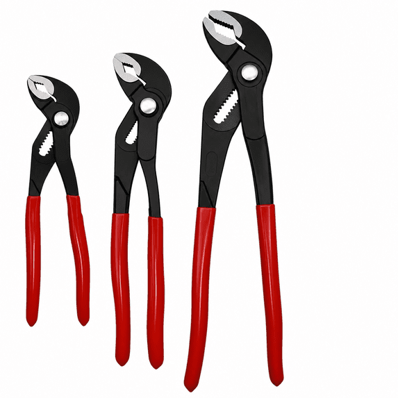 3-Piece Groove Joint Pliers Set, 7, 10 and 12 Inch, Adjustable Pliers