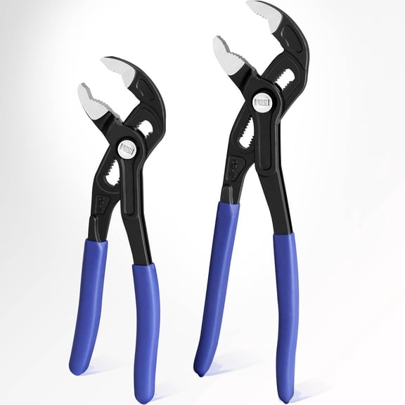 Groove Joint Pliers Set, V-Jaw Quick Adjustable Pliers, CR-V Steel, Upgraded Wide Opening, Dual Serrated, Water Pump Plier for Home & Industrial Repair, Soft Grip