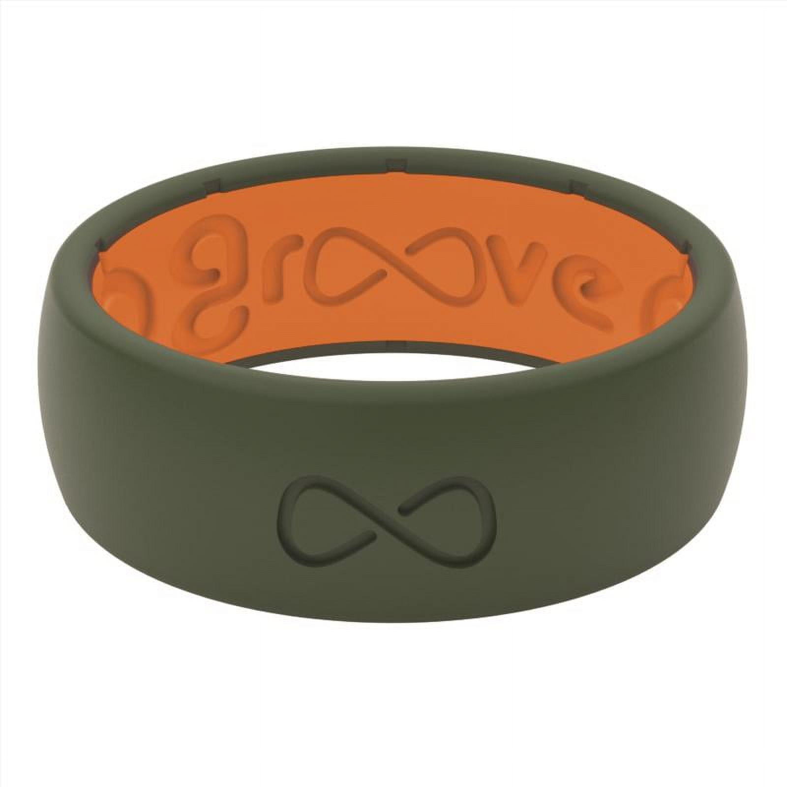 Groove Life Men's Edge Round Green/Orange Ring Silicone Water Resistant Size 12