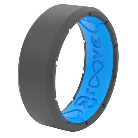 Groove Life Men?s Round Deep Stone Gray Ring Silicone Water Resistant