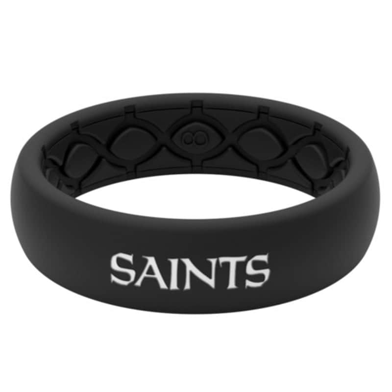 Groove Life NFL New Orleans Saints Black Thin Ring, Size 6