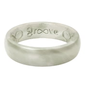 Groove Life Unisex Round Metallic Pearl Wedding Band Silicone Water Resistant