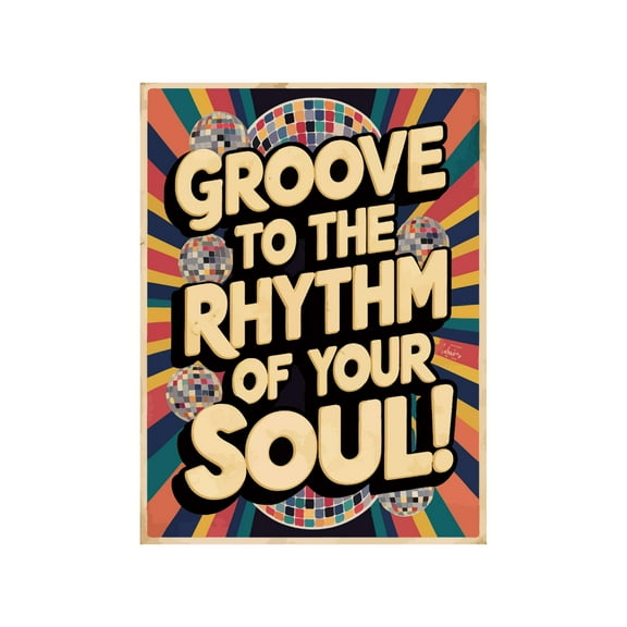 Groove To The Rythm Of Your Soul Melodic Harmonious Vibrant Energetic Quote Wall Art Sticker Designs Vinyl Stickers For Home House Walls Rooms Windows Bedroom Decoration Size (20x20 inch)