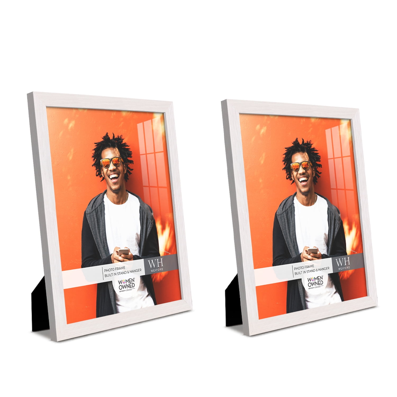 Grooved 11 in. x 14 in. White Picture Frame (Set of 2)