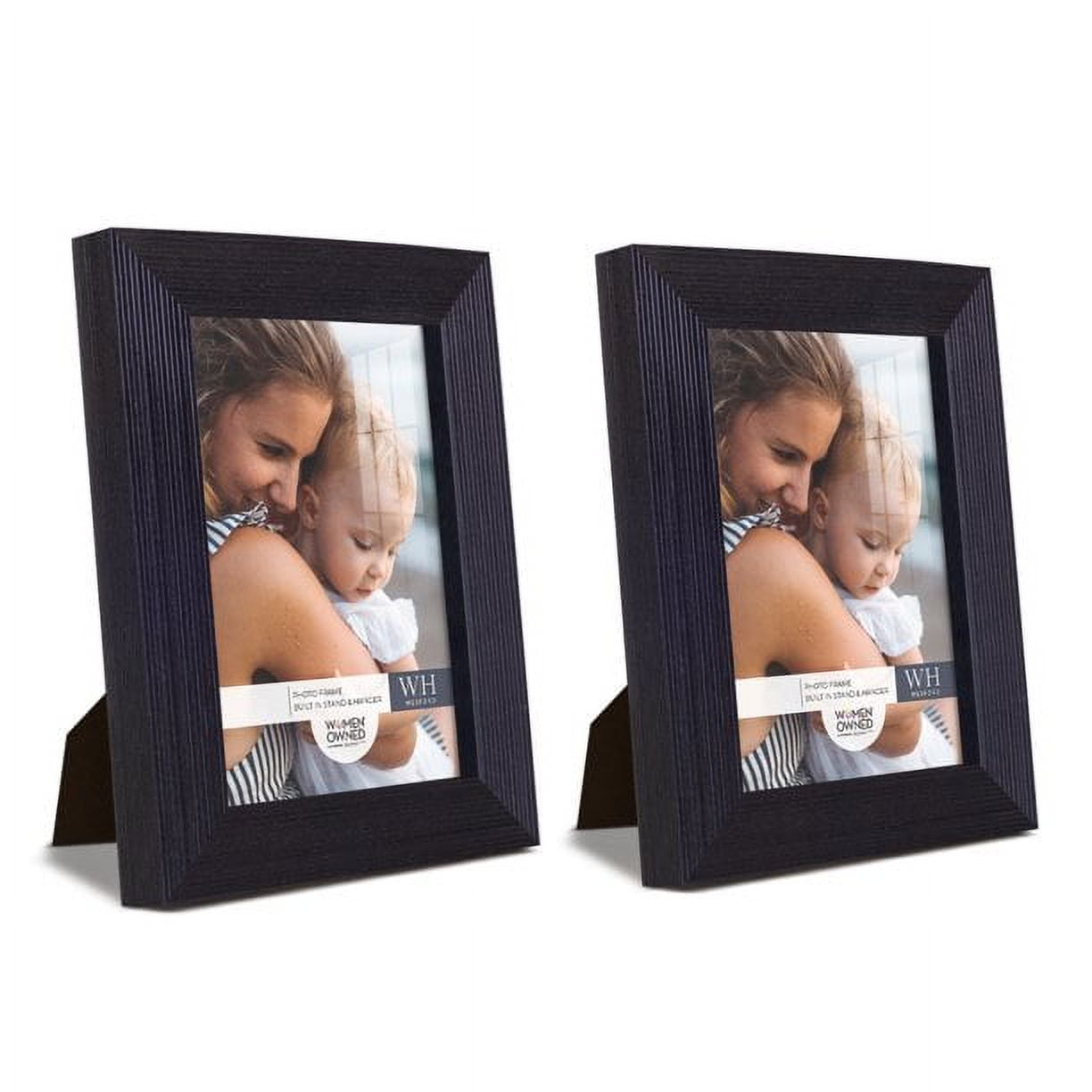 Grooved 3.5 in. x 5 in. Black Picture Frame (Set of 2)