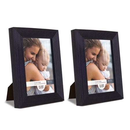 Grooved 3.5 in. x 5 in. Black Picture Frame (Set of 2)