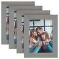 thumbnail image 1 of Grooved 3.5 in. x 5 in. Grey Picture Frame Set (Set of 4), 1 of 6