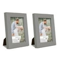 thumbnail image 1 of Grooved 3.5 in. x 5 in. Grey Picture Frame (Set of 2), 1 of 8